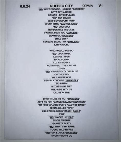 snoop dogg setlist